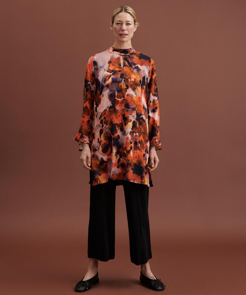 tunique en viscose avec zip caché, Spicy Orange