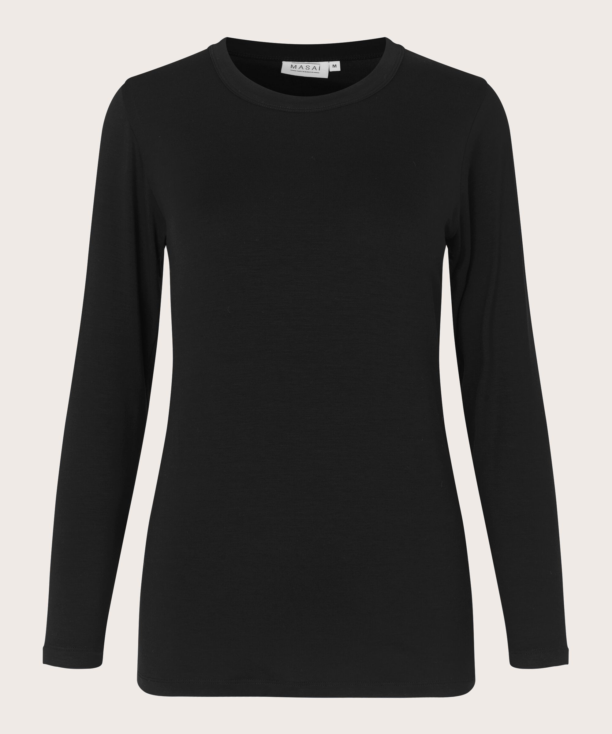 Top En Jersey À Col Rond, Black