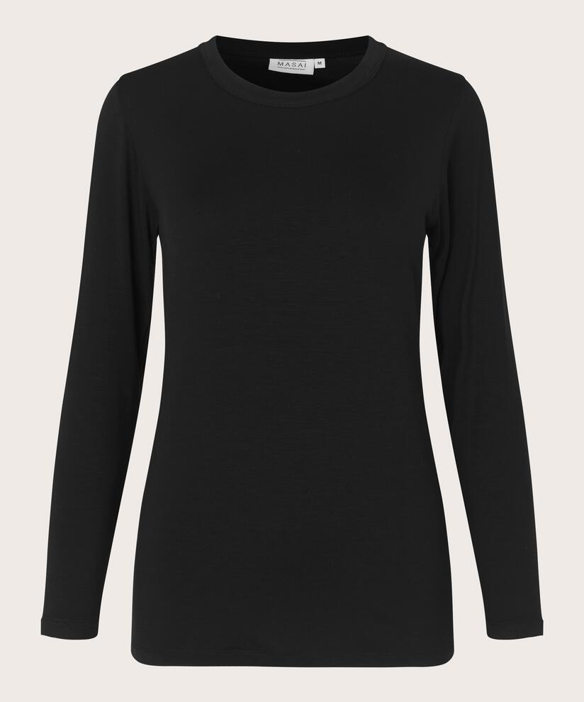 Top En Jersey À Col Rond, Black