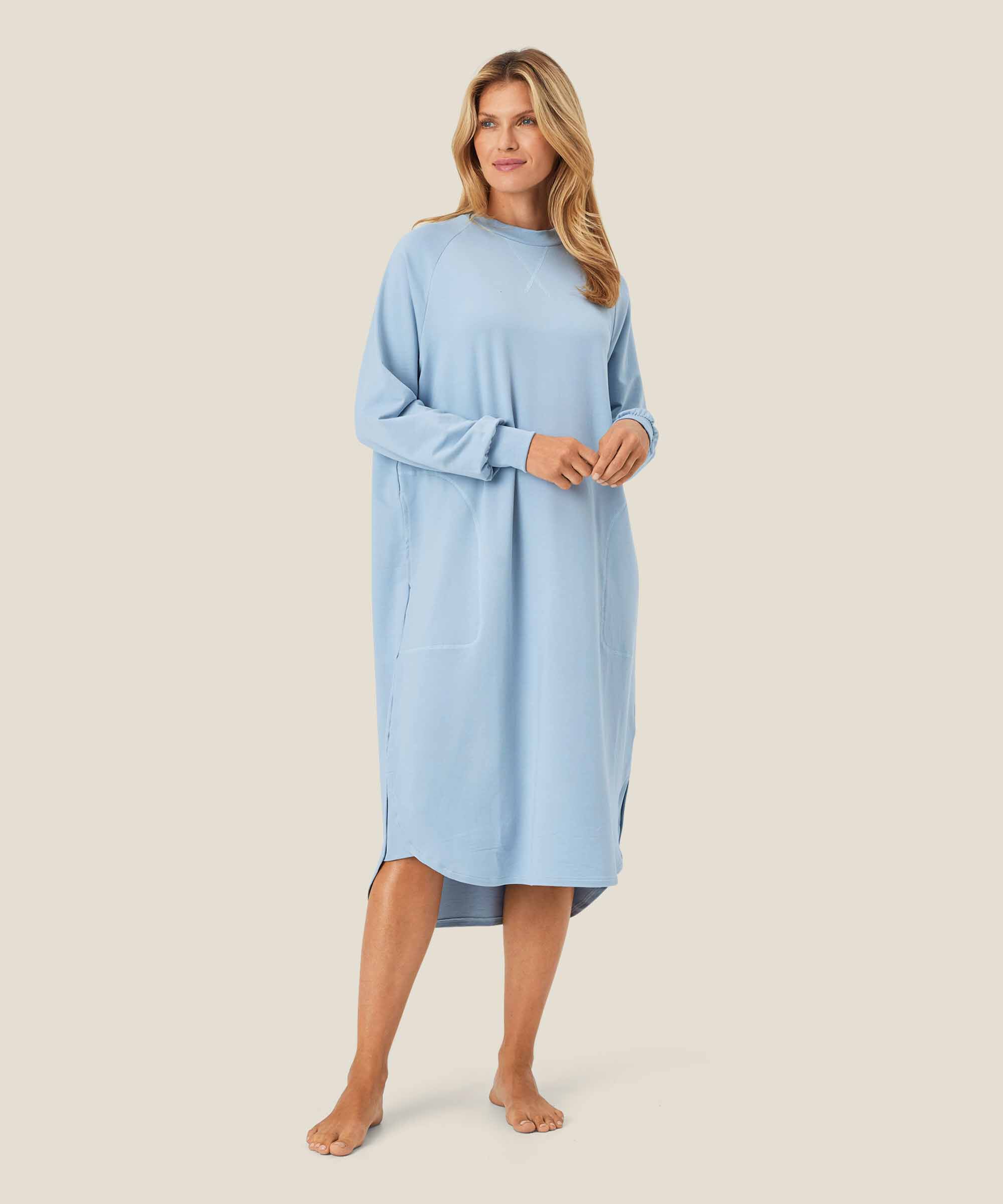 robe casual en jersey à col rond, Blue Fog