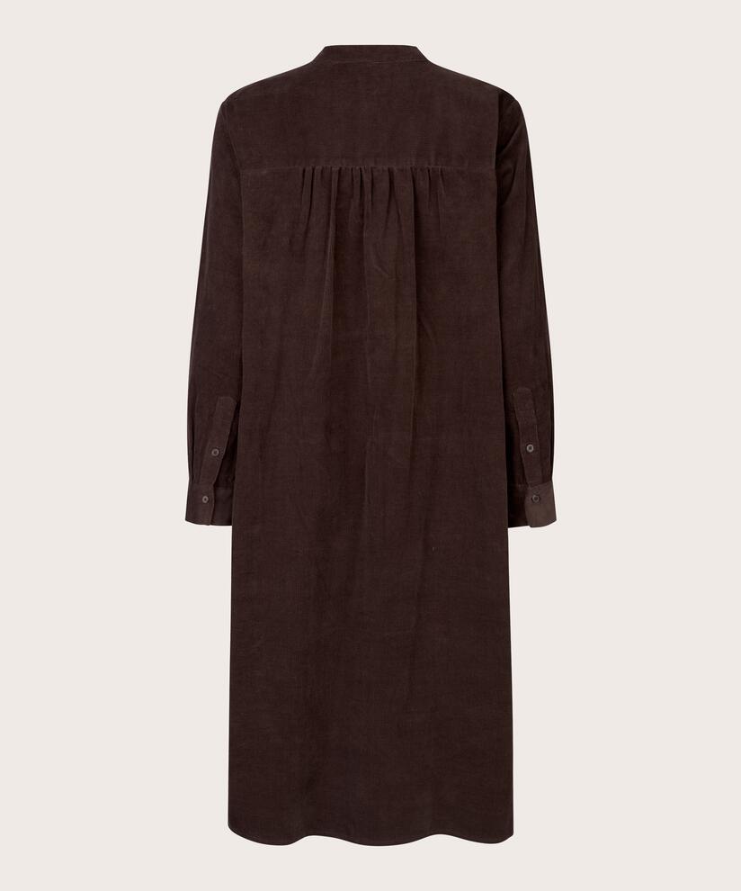Robe chemise en velours avec poches fendues, Coffee Bean