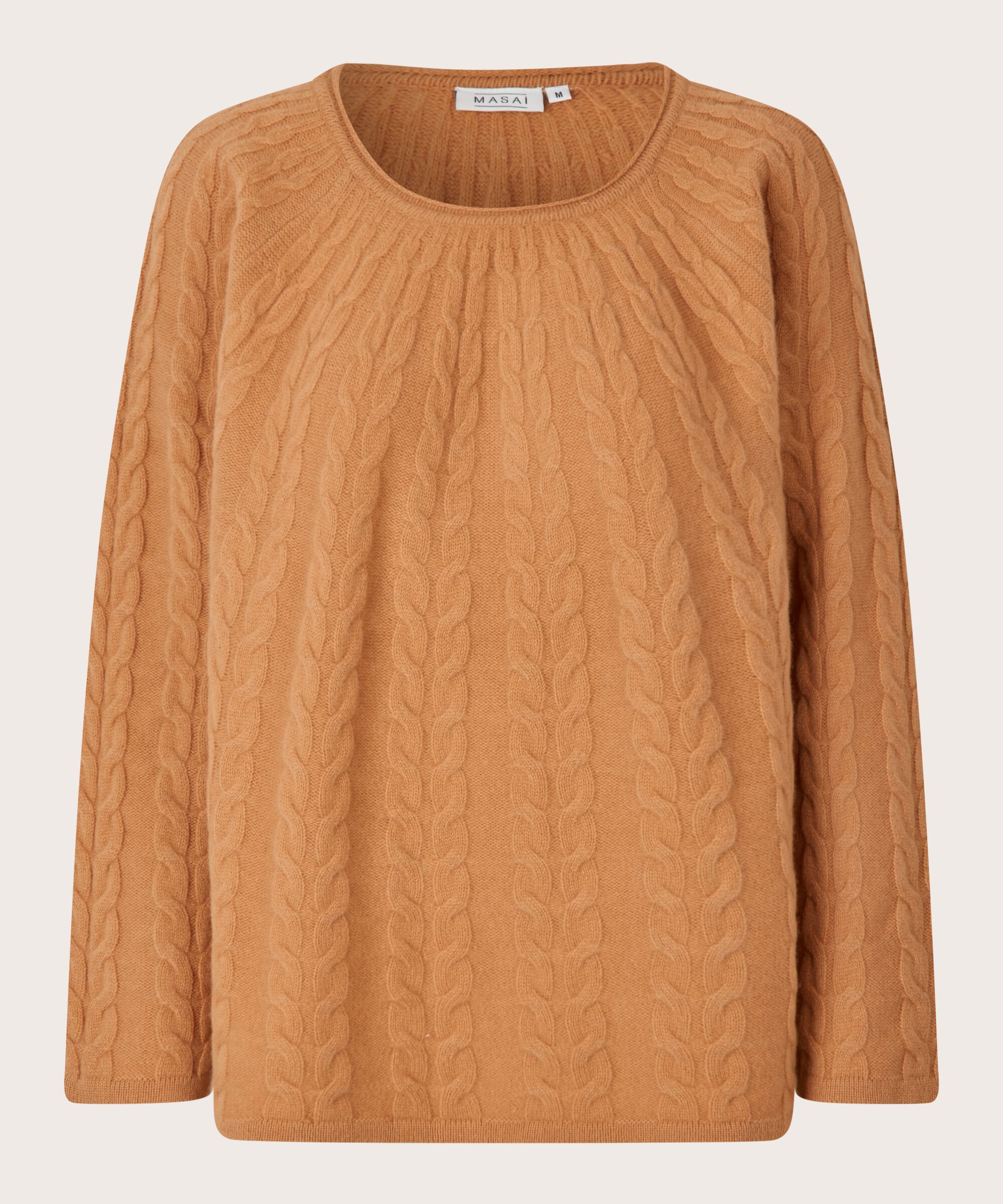 Pull torsadé en laine, Bisquit