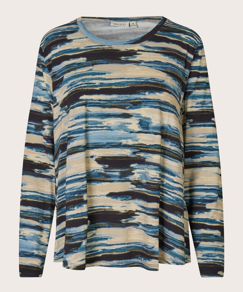 Top en jersey imprimé, Blue Fog