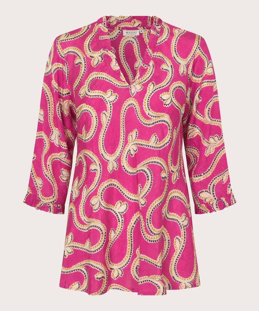 Blouse en viscose avec détails à volants, Wild Aster