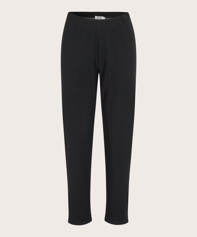 pantalon stretch avec surface côtelée et détail de fermeture éclair, Black