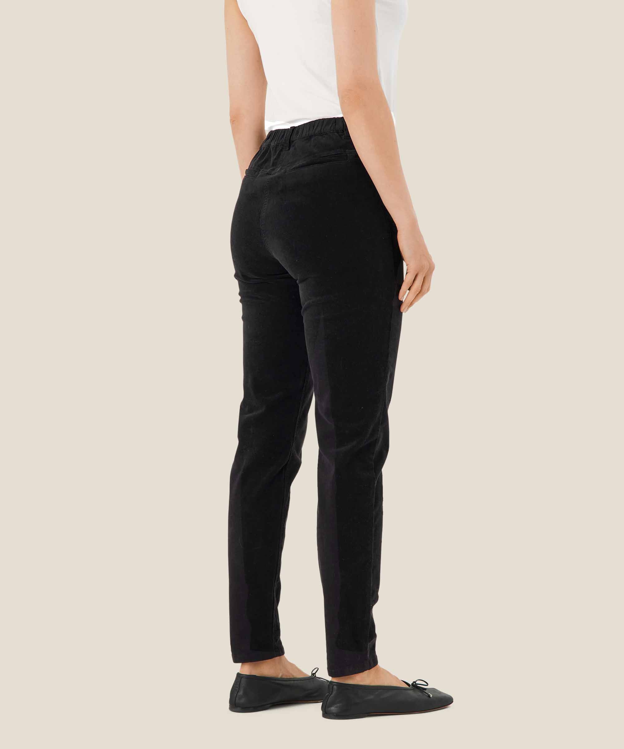 pantalon en velours côtelé coupe slim, Black