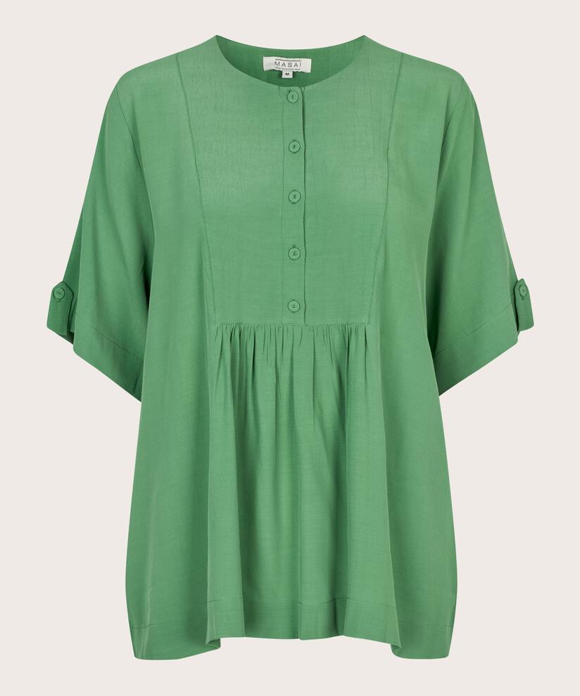 blouse en viscose avec patte de boutonnage, D. Grass Green