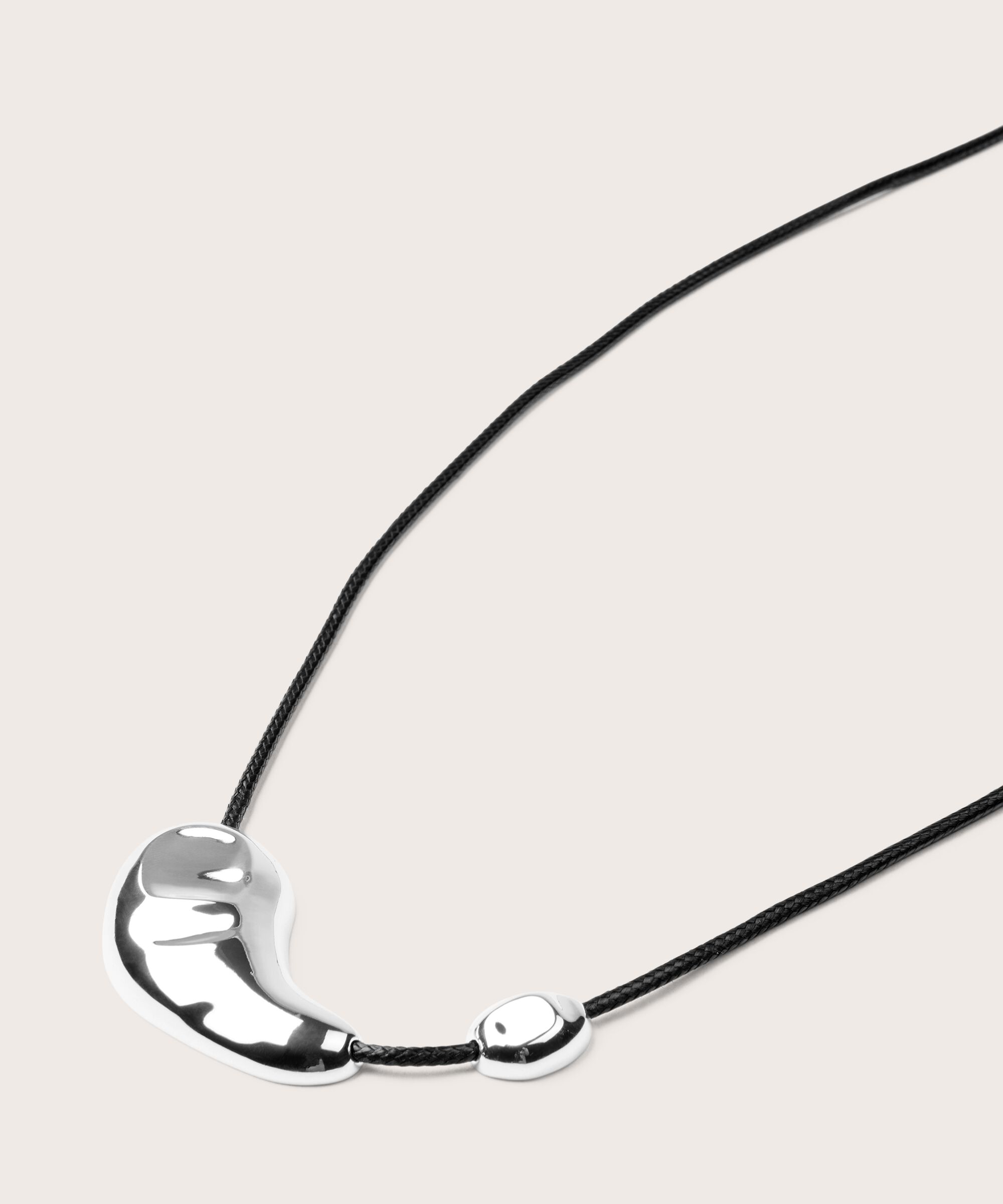 collier réglable avec pendentif en argent, Silver