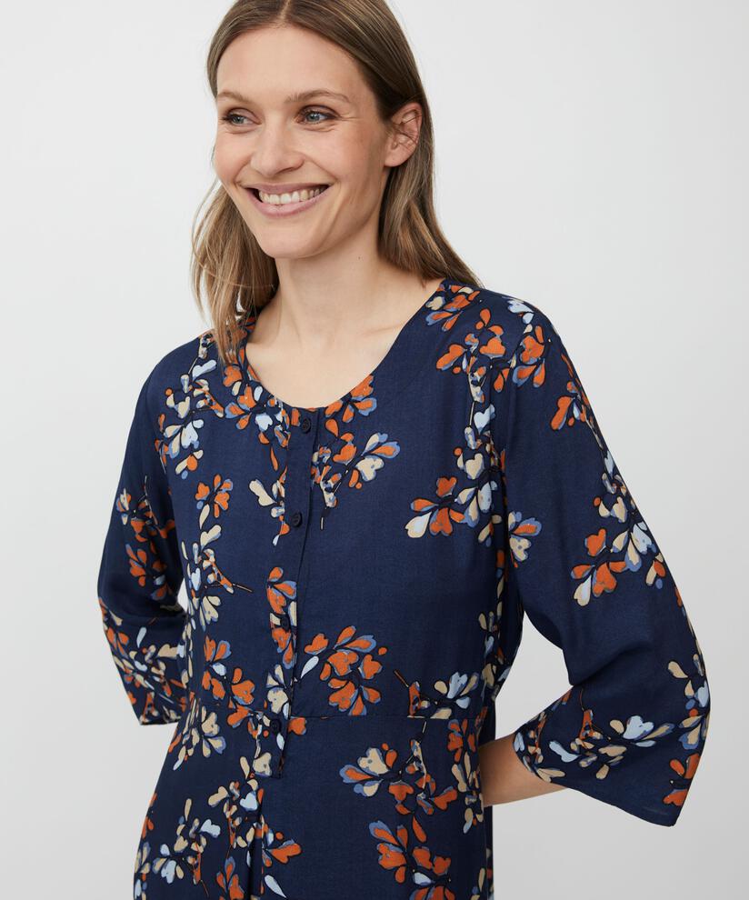 robe en viscose fleurie à manches 3/4, Autumnal