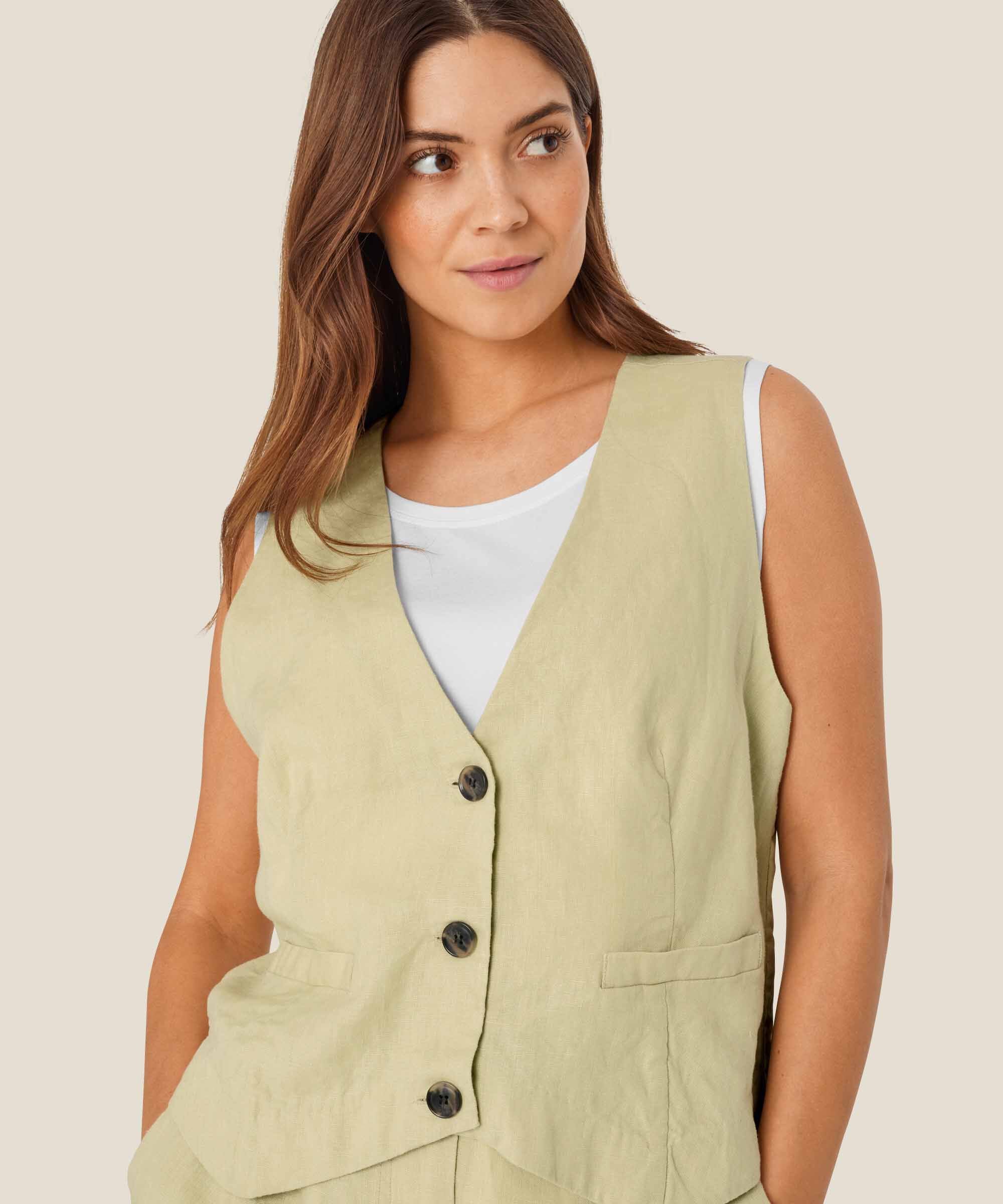 gilet féminin en lin doux, Bog