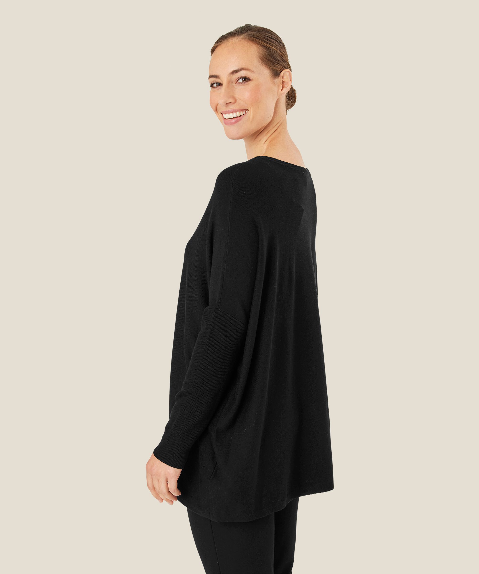 Pull Oversize À Manches Étroites, Black