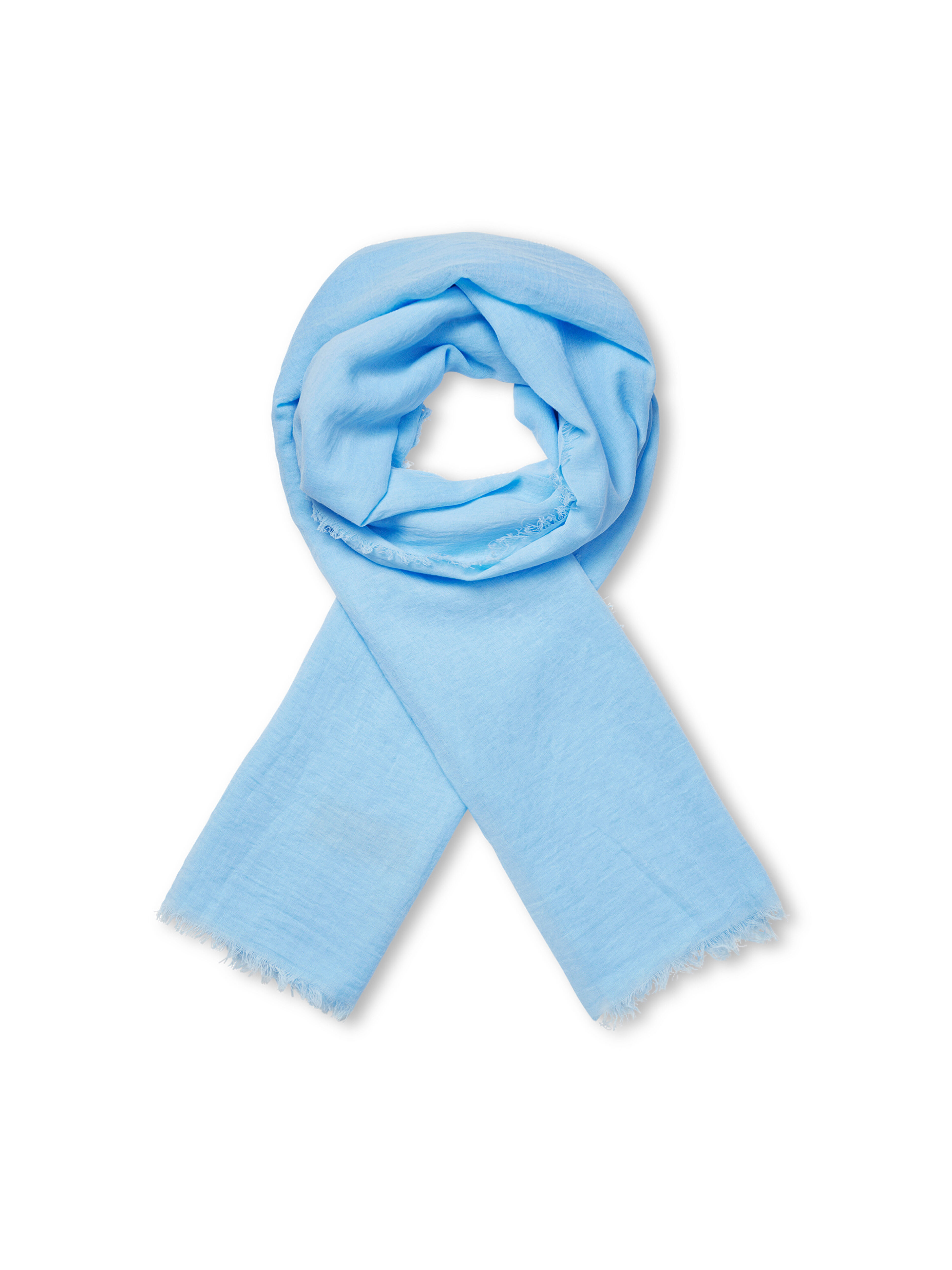 &Eacute;charpe en coton &agrave; franges, Powder Blue