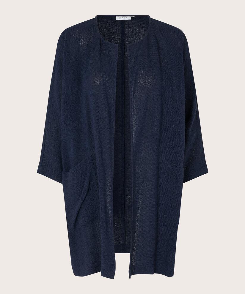 Veste Longue En Bouclé, Navy