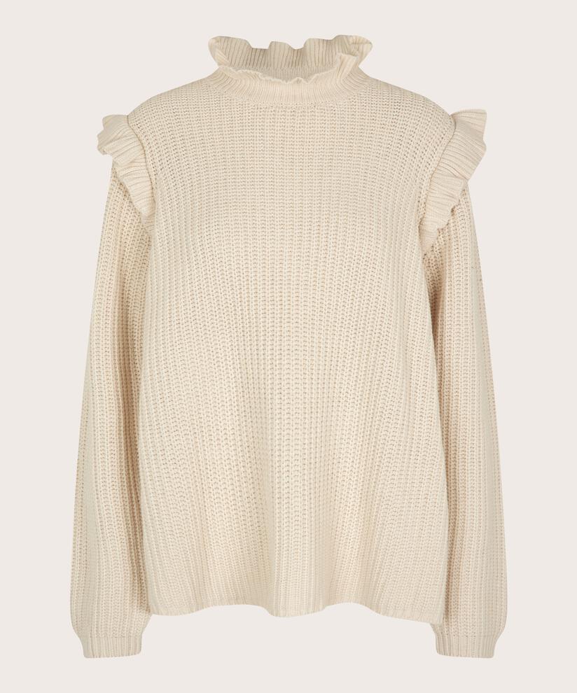 pull en maille de coton à volants, Whitecap