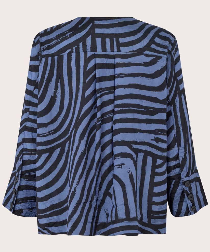 blouse en viscose à effet cache-cœur et boutons décoratifs, Bijou Blue