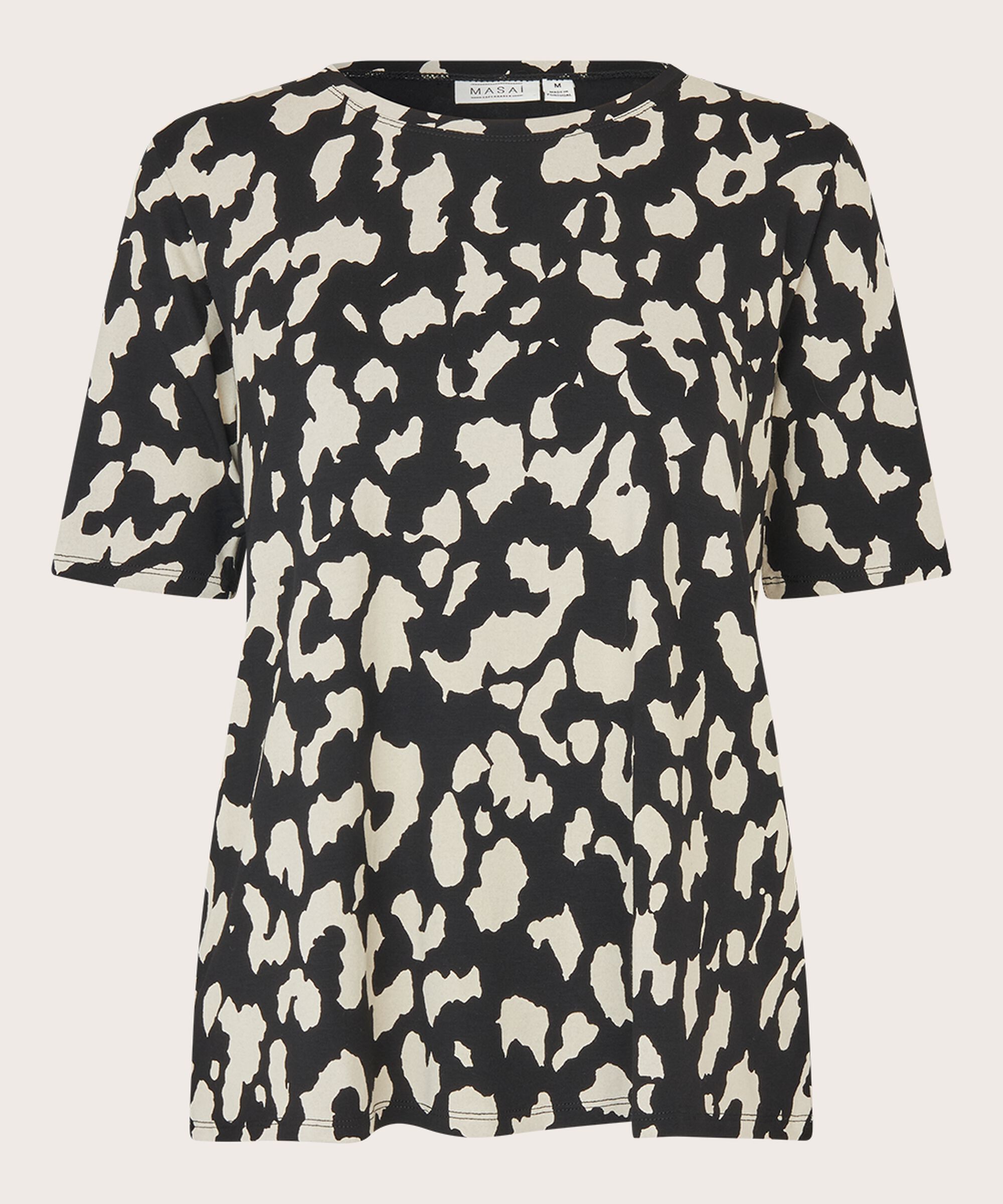 T-shirt Imprimé À Col Rond, Black