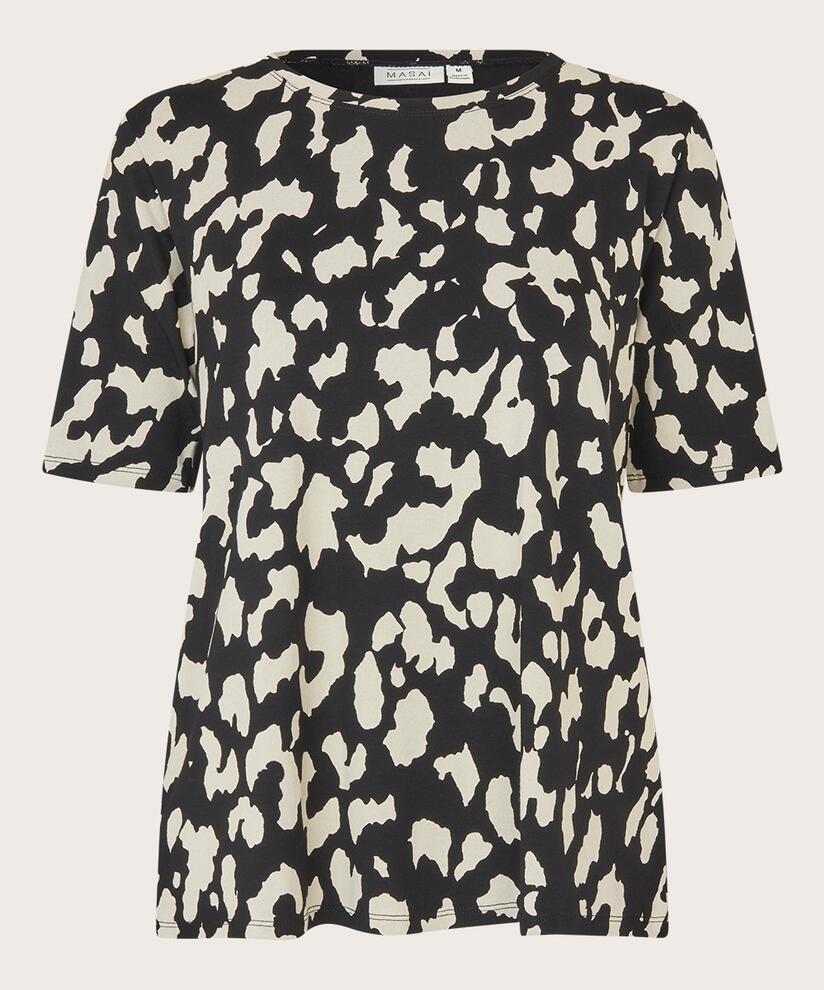 T-shirt Imprimé À Col Rond, Black