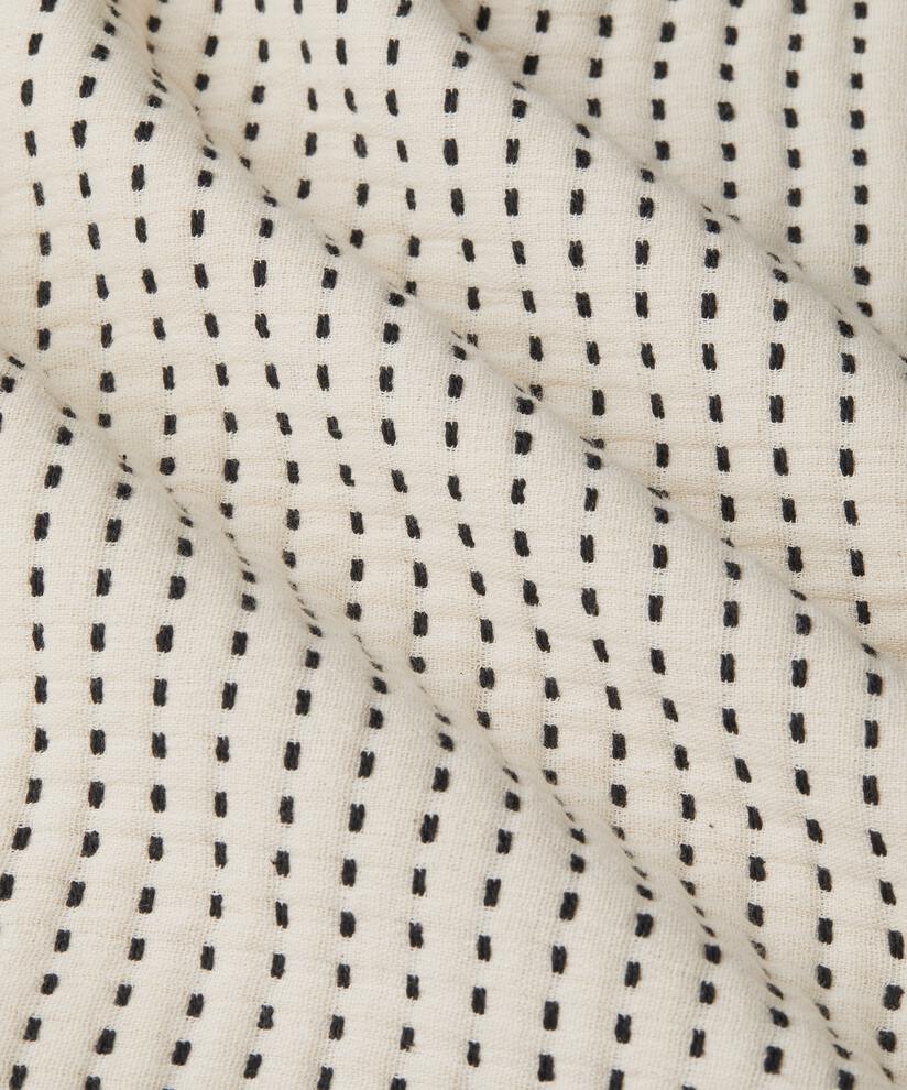 blouse en coton avec coutures contrastées, Black
