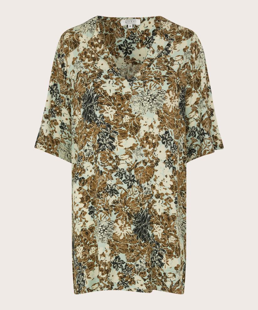 tunique en viscose à motifs et manches mi-longues, Bok Choy