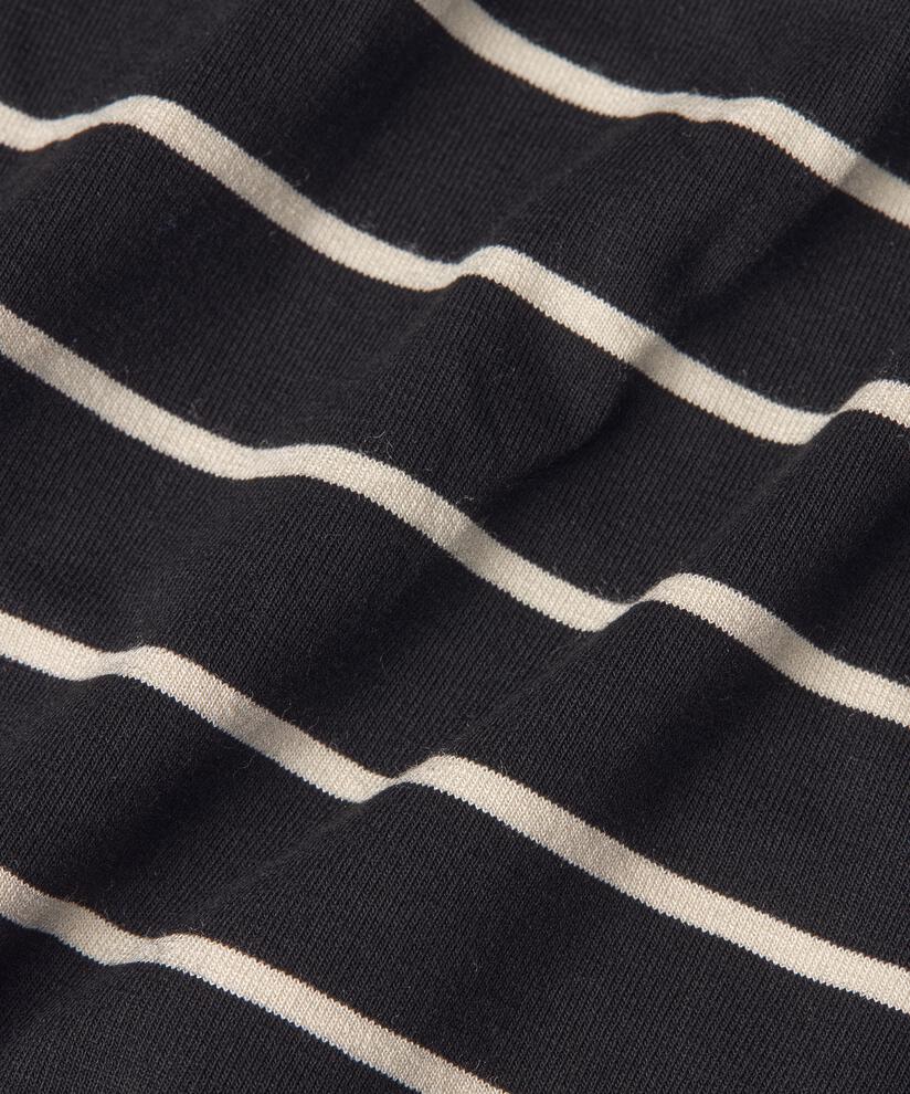 robe en jersey rayé à col rond, Black