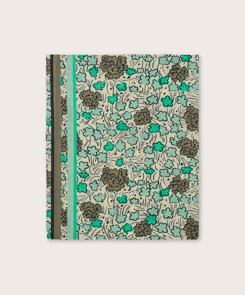 écharpe en coton imprimé, D. Lichen Green