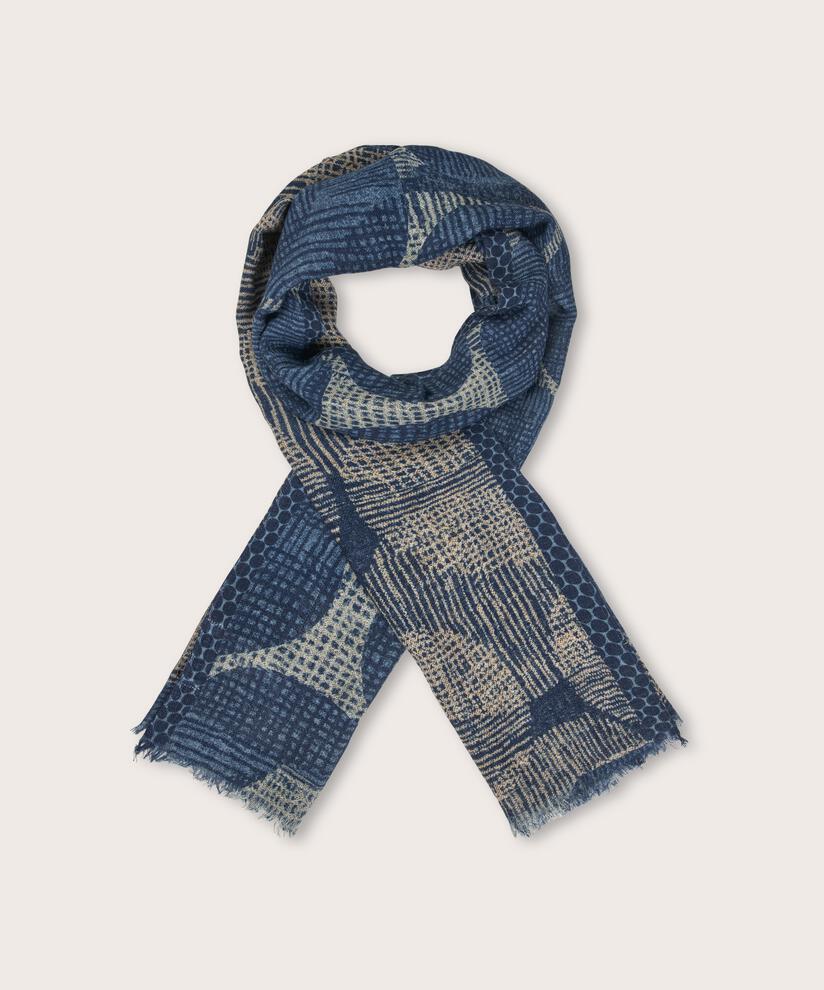 écharpe à motifs bleus en pure laine, Proven Blue