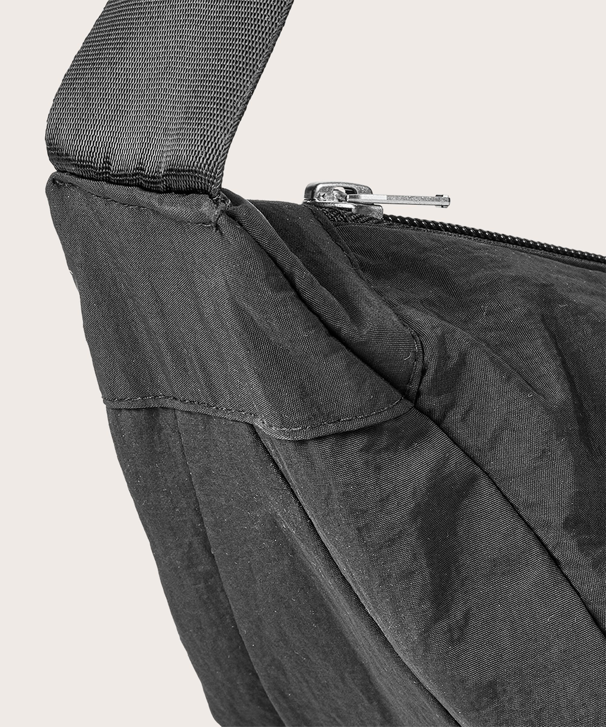 sac à bandoulière avec fermeture éclair, Black
