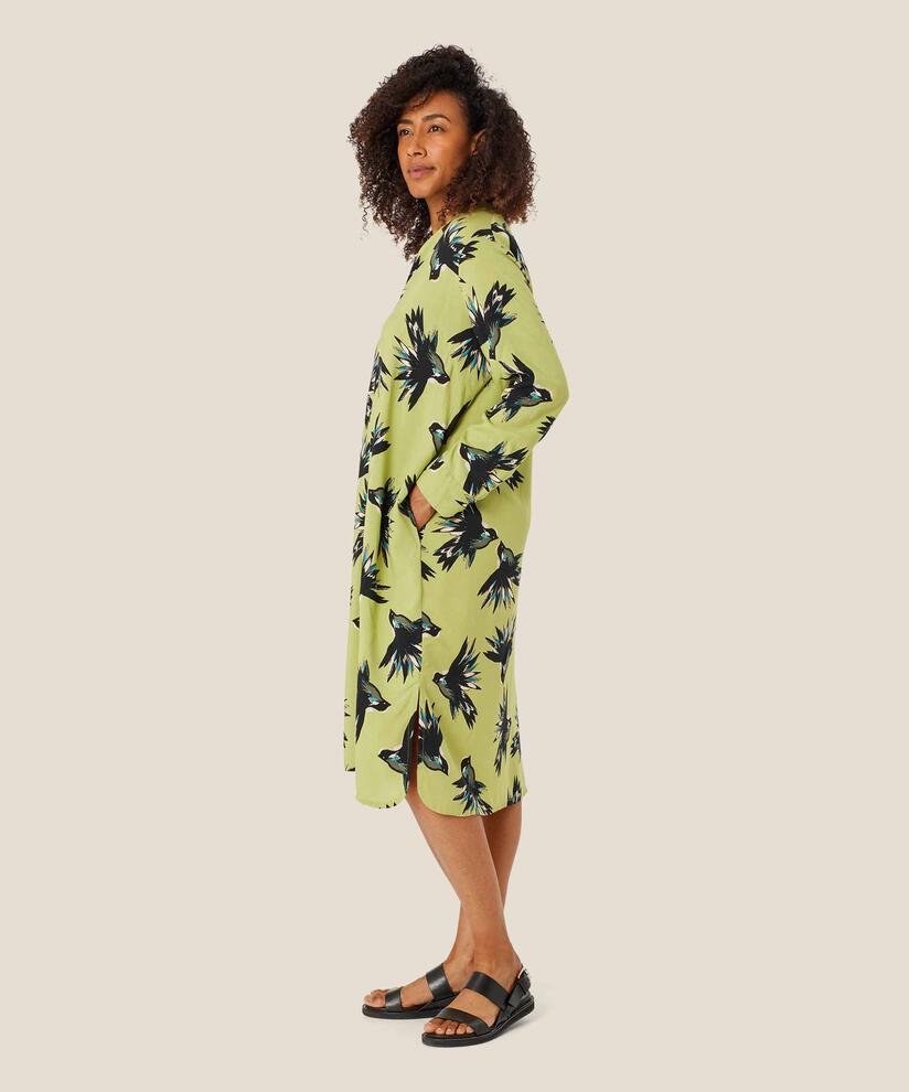 robe en viscose avec poches fendues et fentes latérales, Fern