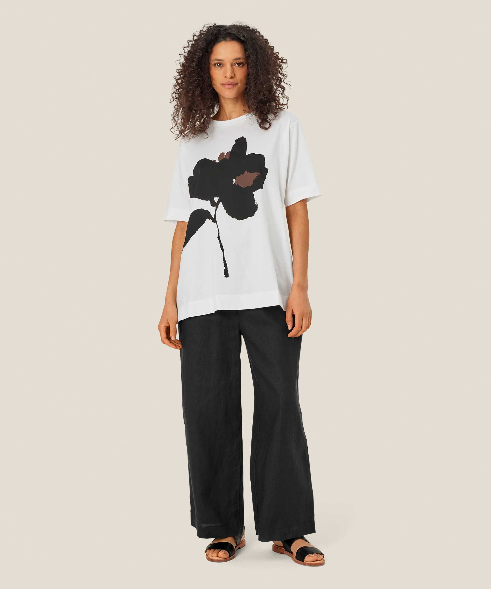 T-shirt Imprimé À Col Rond, White