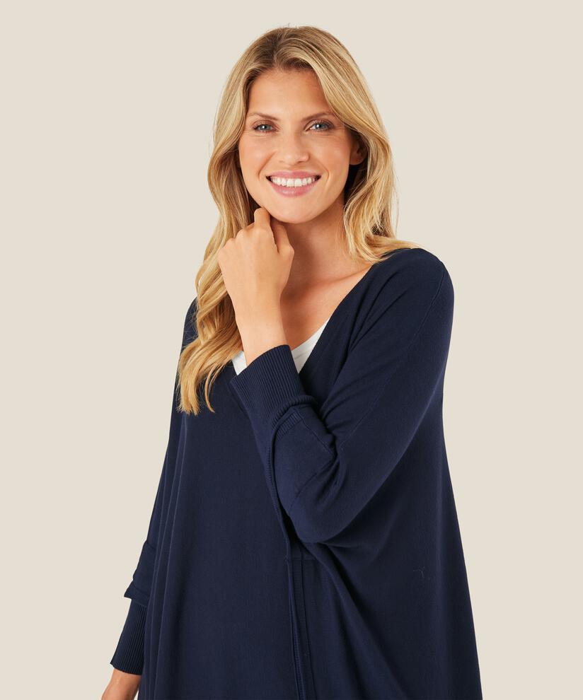pull en maille oversize à manches étroites, Navy