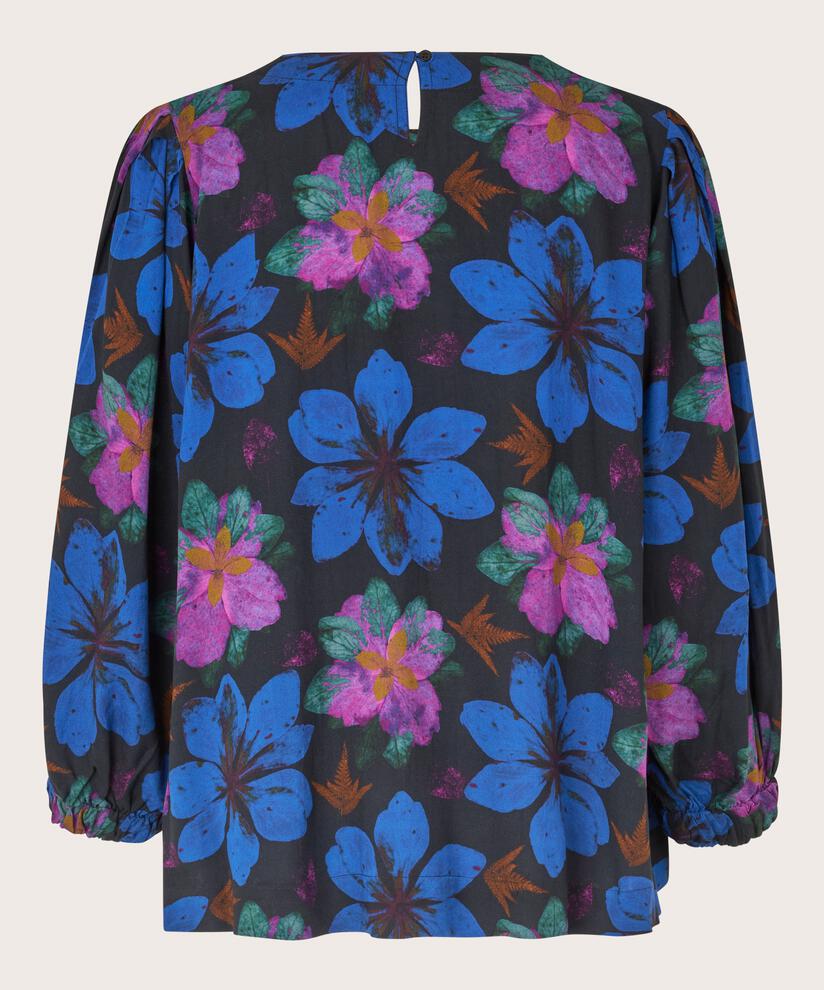 Blouse en viscose à col rond, Wild Aster