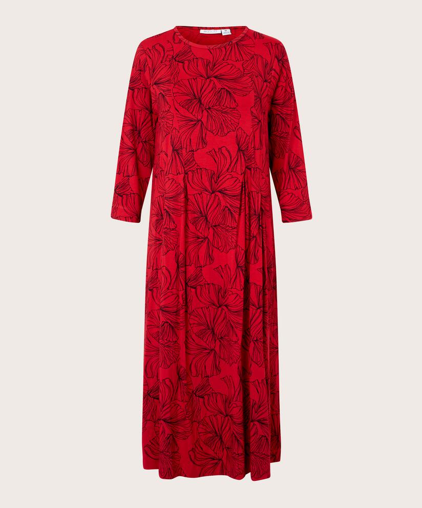 robe en jersey imprimé avec plis devant, Haute Red