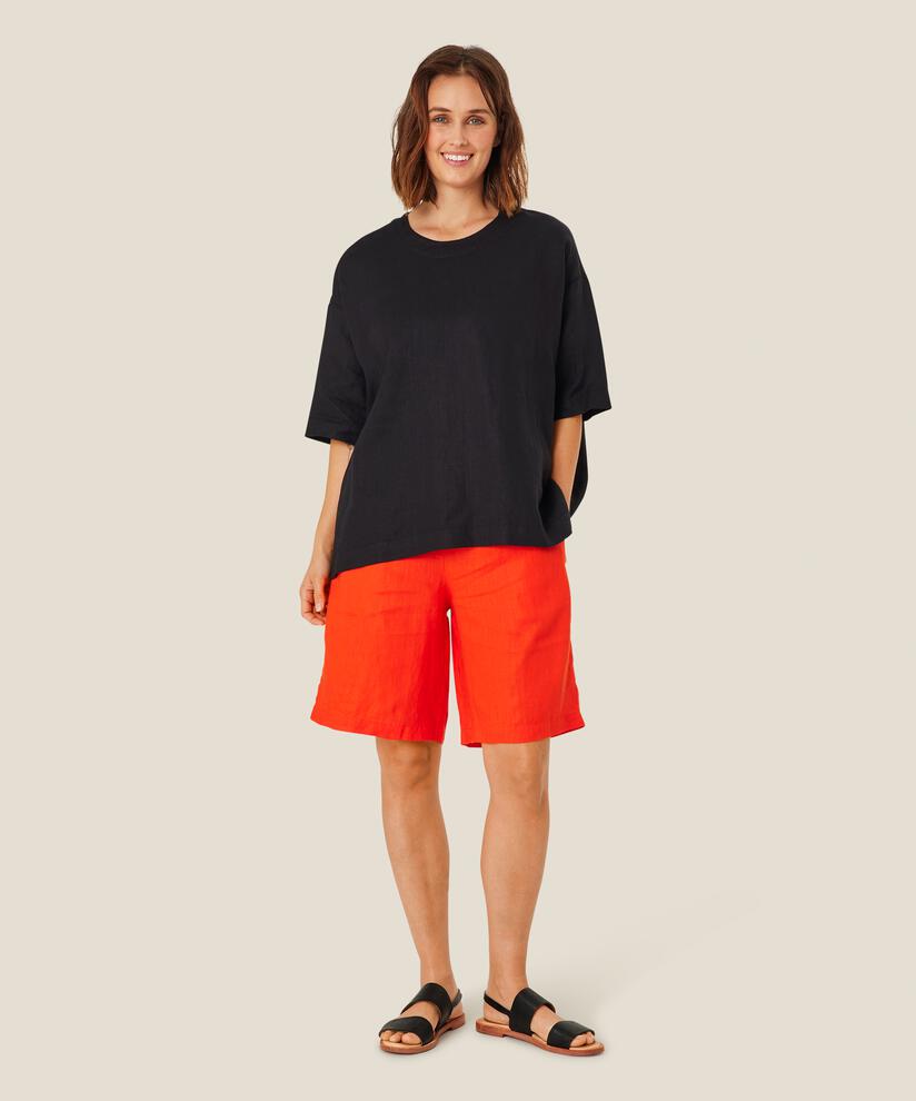 blouse en viscose à manches 1/2, Black