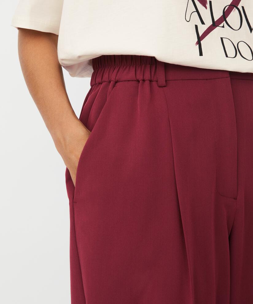pantalon long classique à plis pressés, Tawny Port