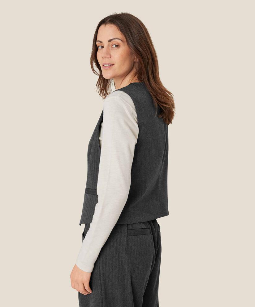 gilet avec poches passepoilées, D. Grey mel.