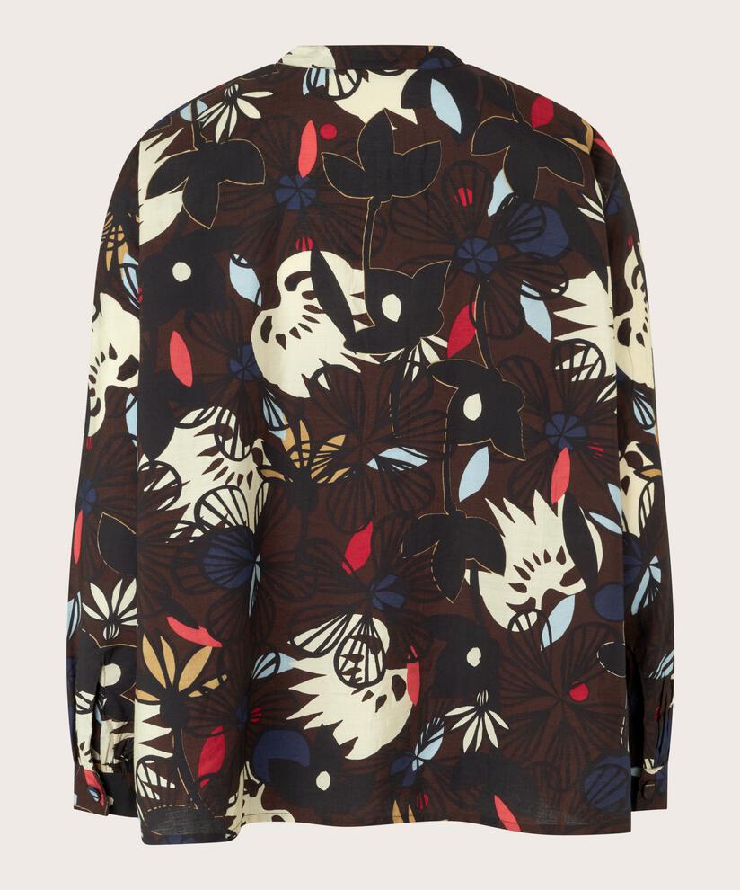 blouse en viscose à boutons, Coffee Bean