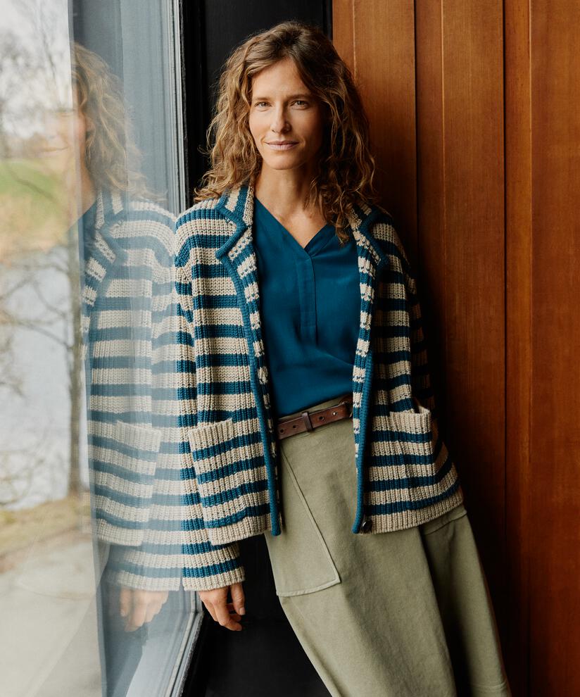 Blouse En Viscose À Col V, Reflect Pond