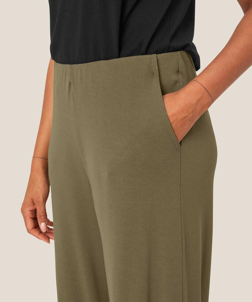 pantalon en jersey avec taille élastique, D. Lichen Green