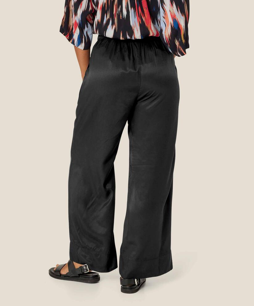 pantalon en viscose avec élastique au dos, Black
