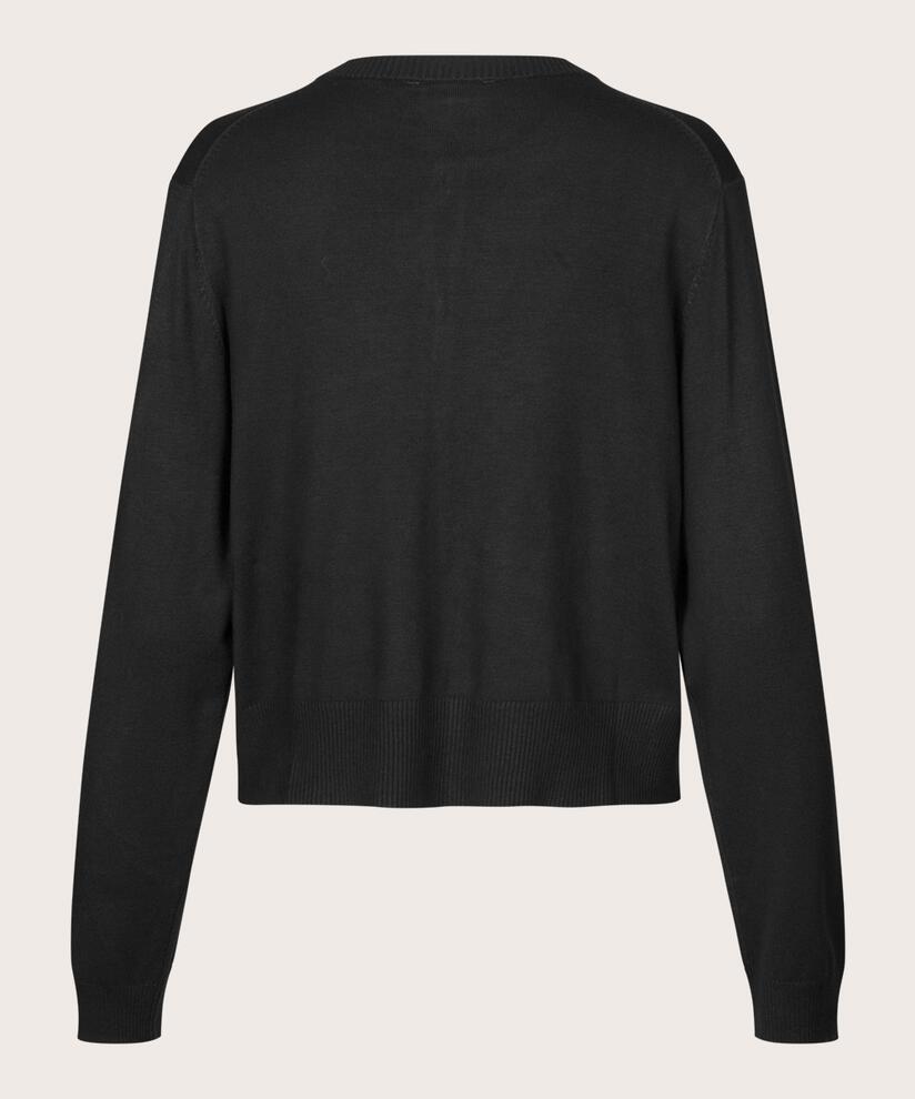 cardigan à manches longues avec boutons en strass, Black