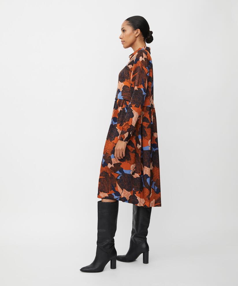 robe boutonnée en viscose imprimée, Autumnal