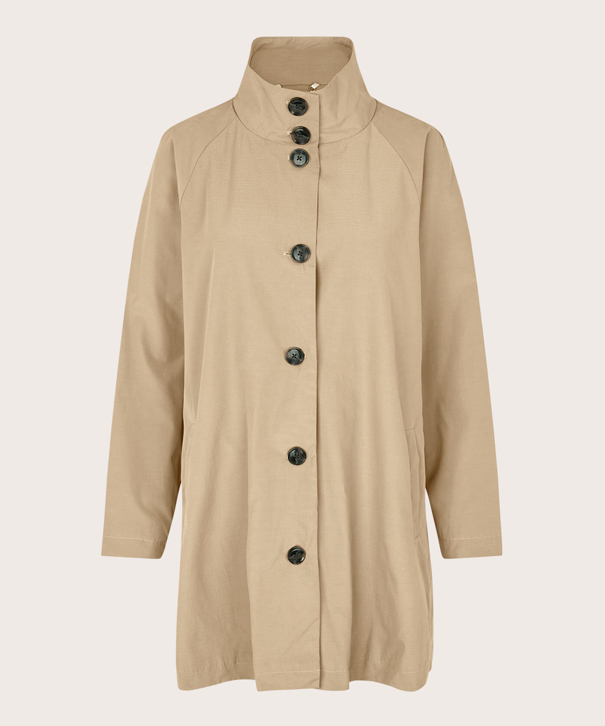 manteau avec boutons et col montant, Safari