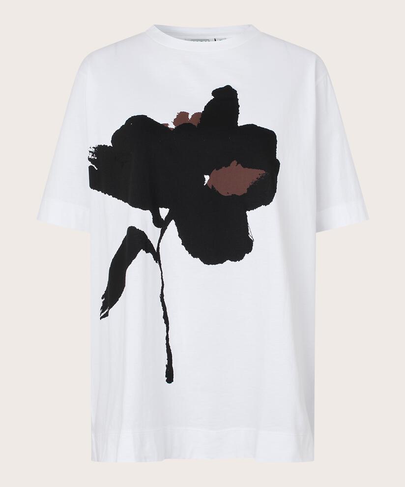T-shirt Imprimé À Col Rond, White