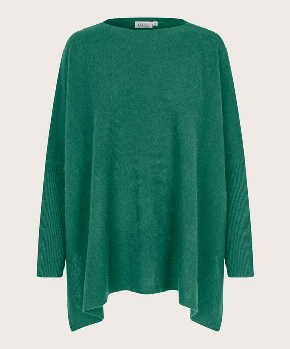 pull en laine oversize à col rond, D. Grass Green