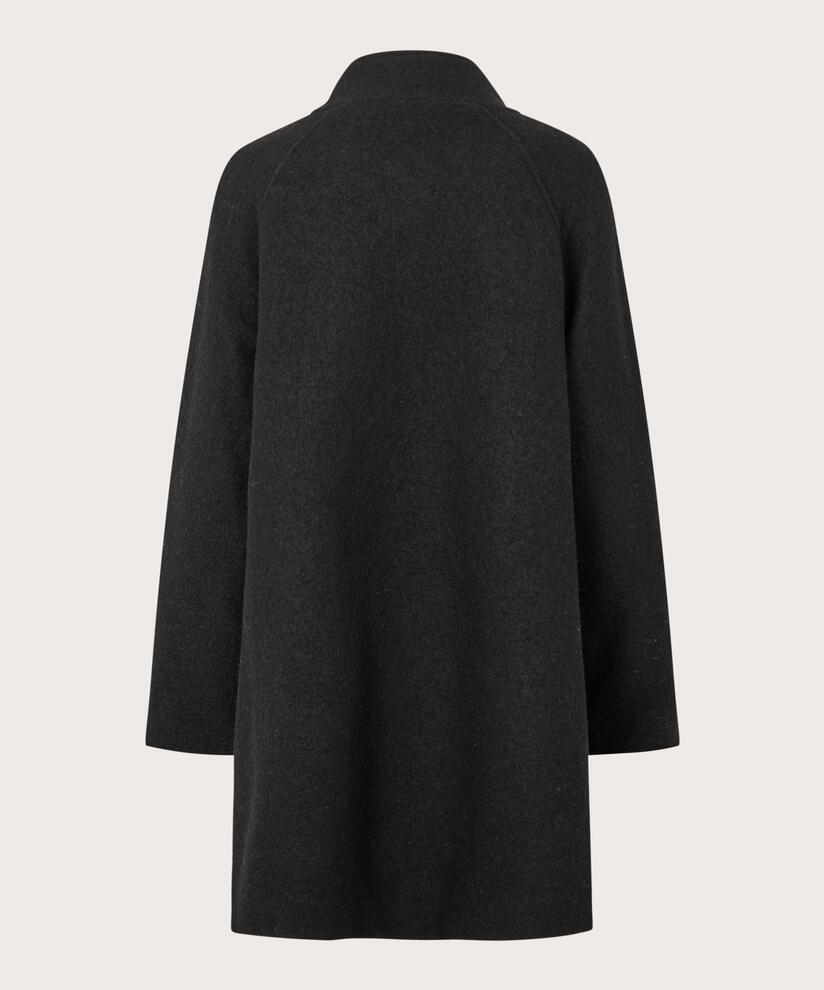 manteau en laine mélangée, Black