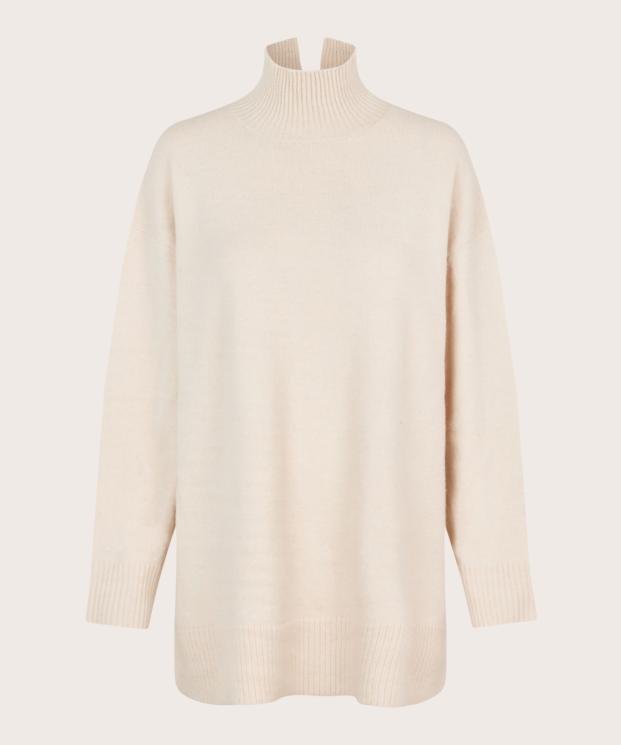 pull avec col roulé et fente latérale, Whitecap