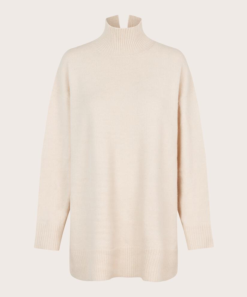 pull avec col roulé et fente latérale, Whitecap