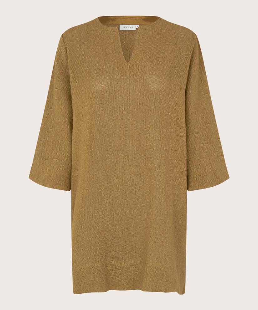 tunique en boucle avec fente latérale, Dull Gold