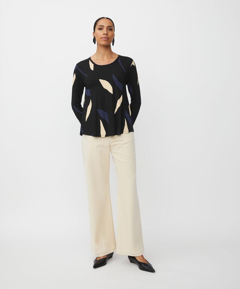 pantalon large en velours côtelé avec ceinture fixe, Fog