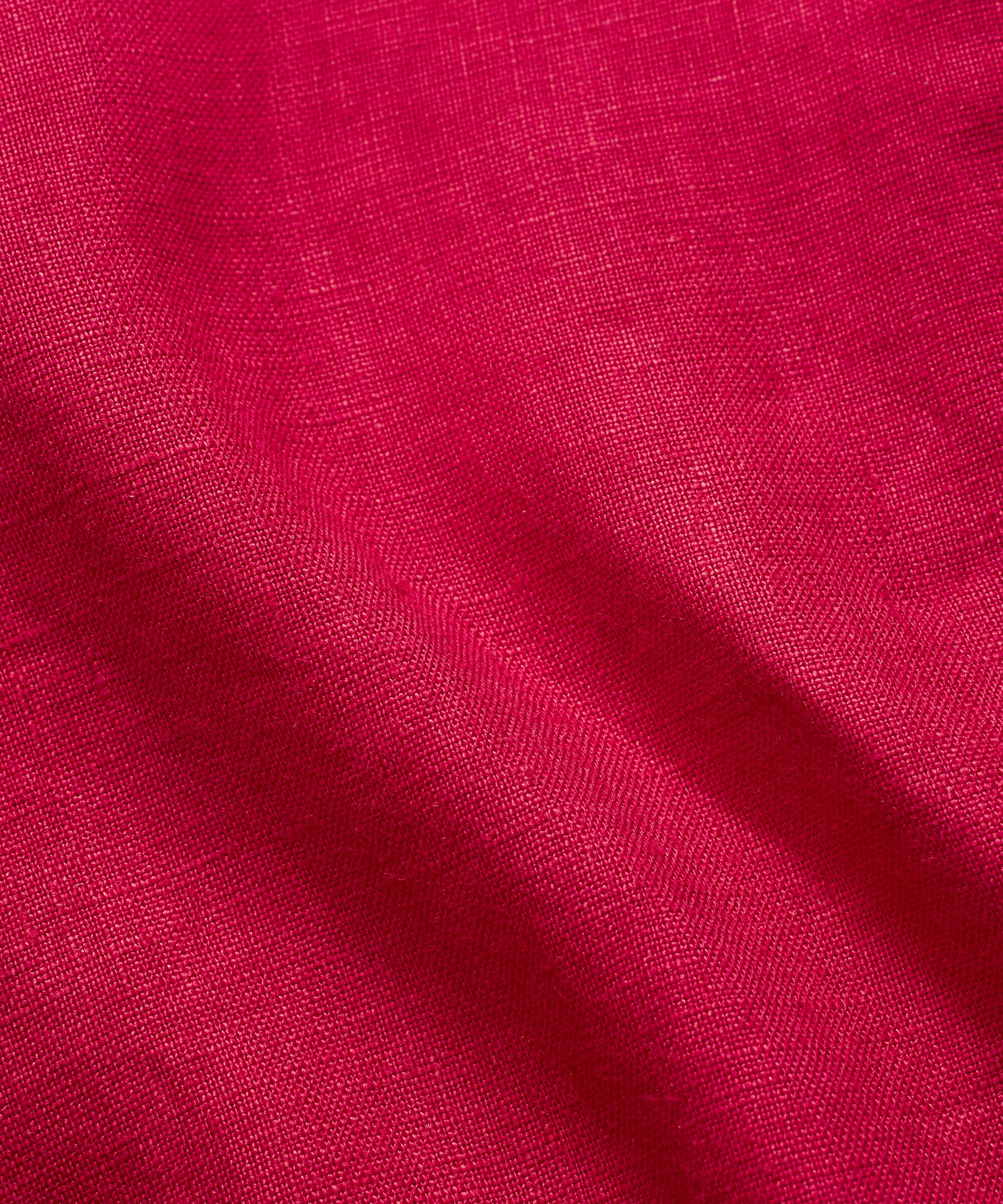 robe en lin à manches courtes avec poches fendues, Persian Red
